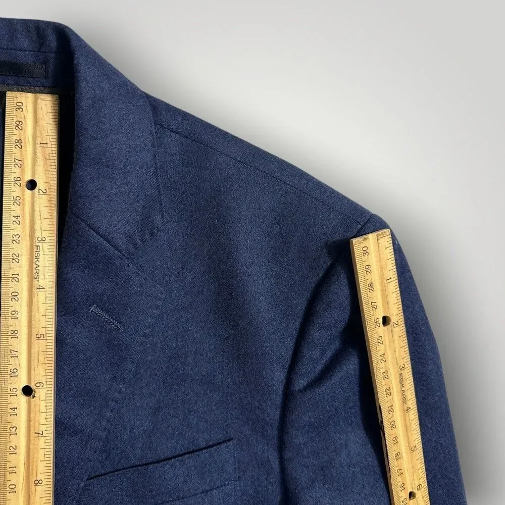 J.CREW Ludlow Navy Blazer Sport Coat 2-Button Suit Jacket 34S Italian FleeceWool
